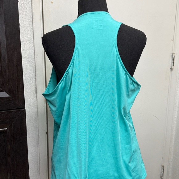 Women’s Strappy V-Neck Tank Top - Teal, Lucky in Love - Picture 3 of 4